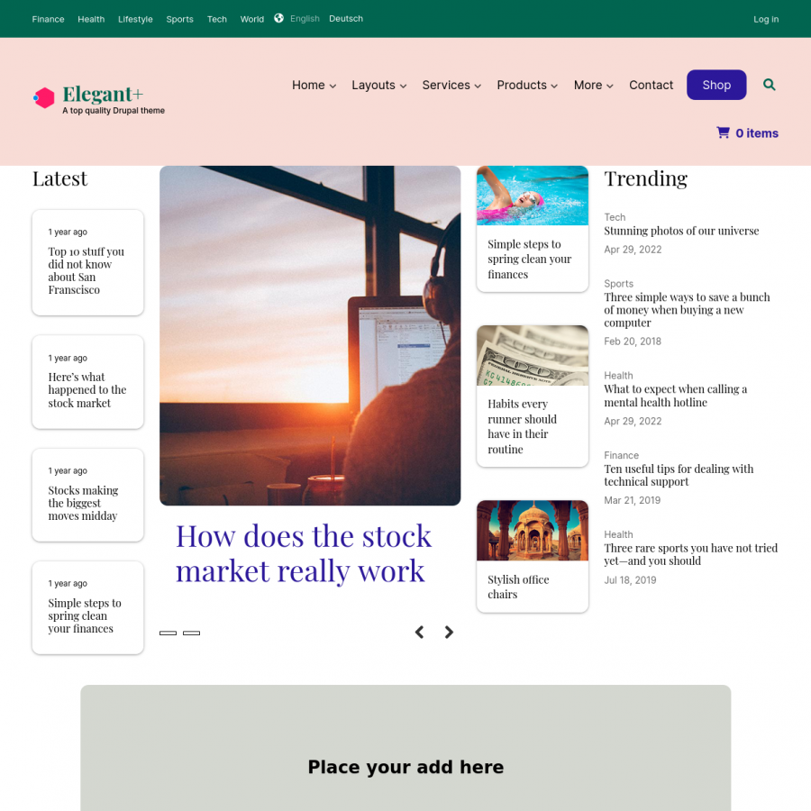home page