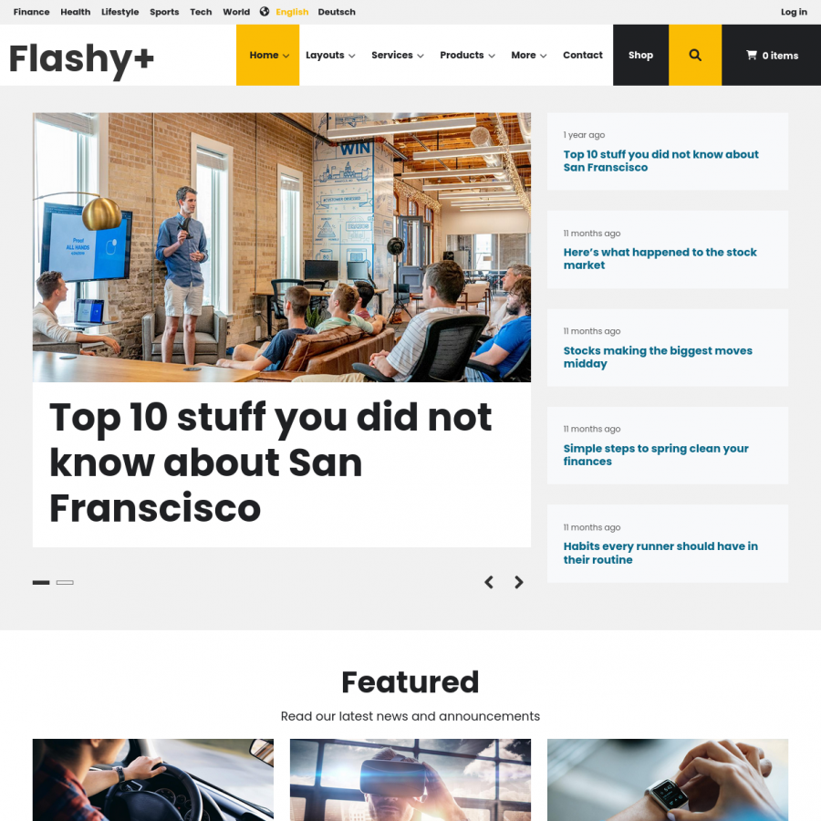 home page
